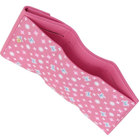 Louis Vuitton Portefeuille Lock Accessory Calf Leather Pink Mini Wallet Handbag - Picture 5 of 6